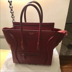 Celine Mini Luggage in Rare Red Wine Color